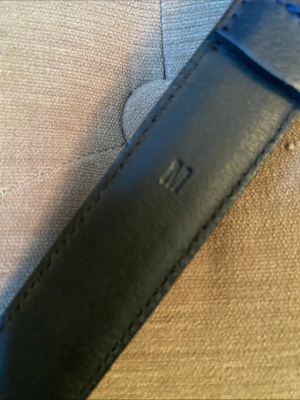 Ralph Lauren Navy Leather Belt with Gold Accent